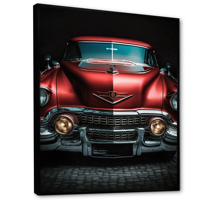 «Black and Silver Retro Rides II», art mural rétro sur toile, H 20 po x l 12 po, Cadre flottant noir