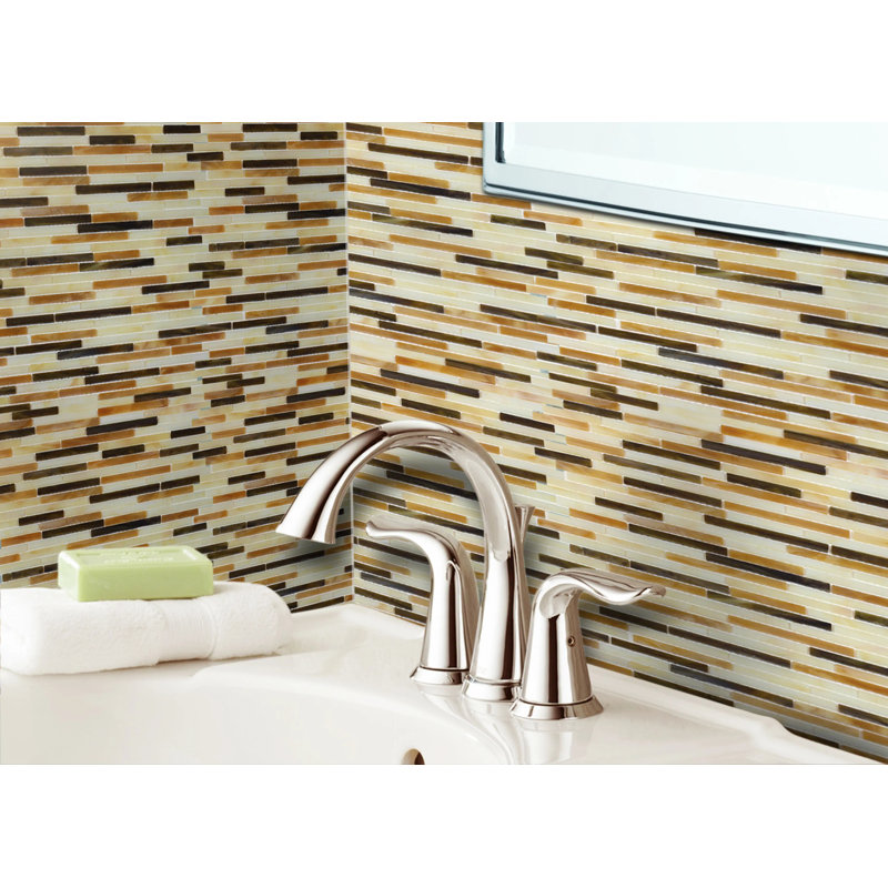 Natural Weave Random Strip Glass Mix 12-In X 13-In Glass Mosaic Wall Tile(1.08-Sq. Ft/ Piece), Brown/White/Tan