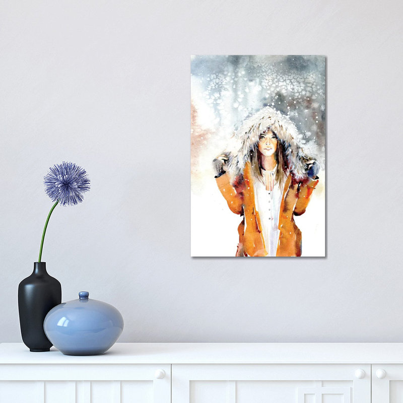 In The Snow by Marina Ignatova - Wrapped Canvas Painting, 30.48cm H x 20.32cm W x 1.9cm D