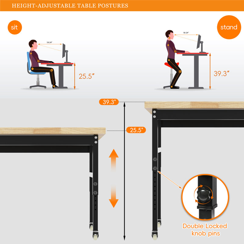 Établi réglable sur roulettes 70 po Warre