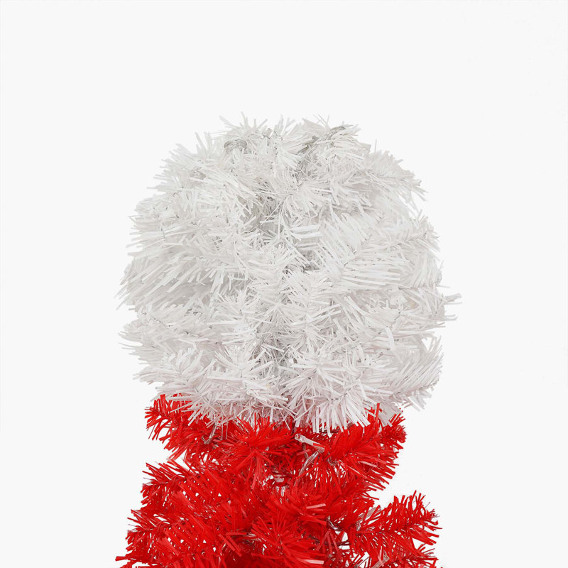 Ensemble d'arbre de Noël illuminé de style chapeau de père Noël avec 2 lumières artificielles et chaudes de 4 pi