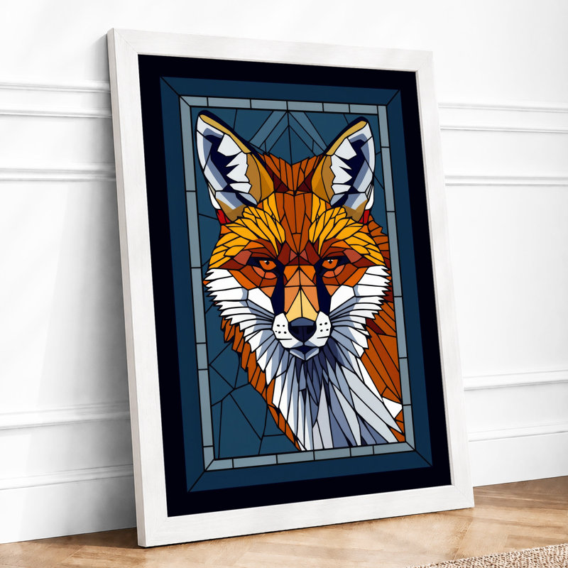 Geometric Fox Icon Art Deco - Print, A3 - 42.0 x 29.7 cm, White