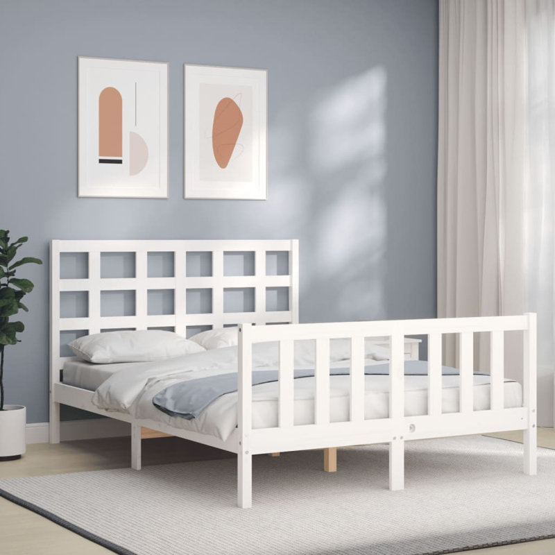 Bed Frame with Headboard, Black, Small Single (2'6)