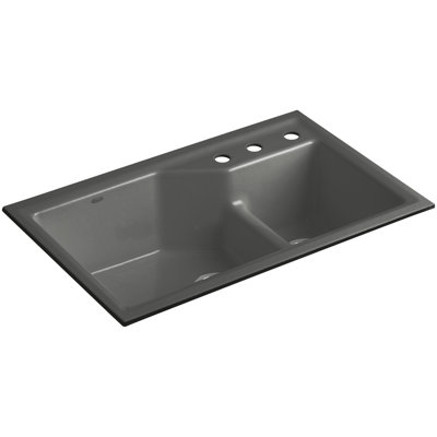 Indio® 33" L x 21.125" W Double Basin Undermount Kitchen Sink with Accessories
