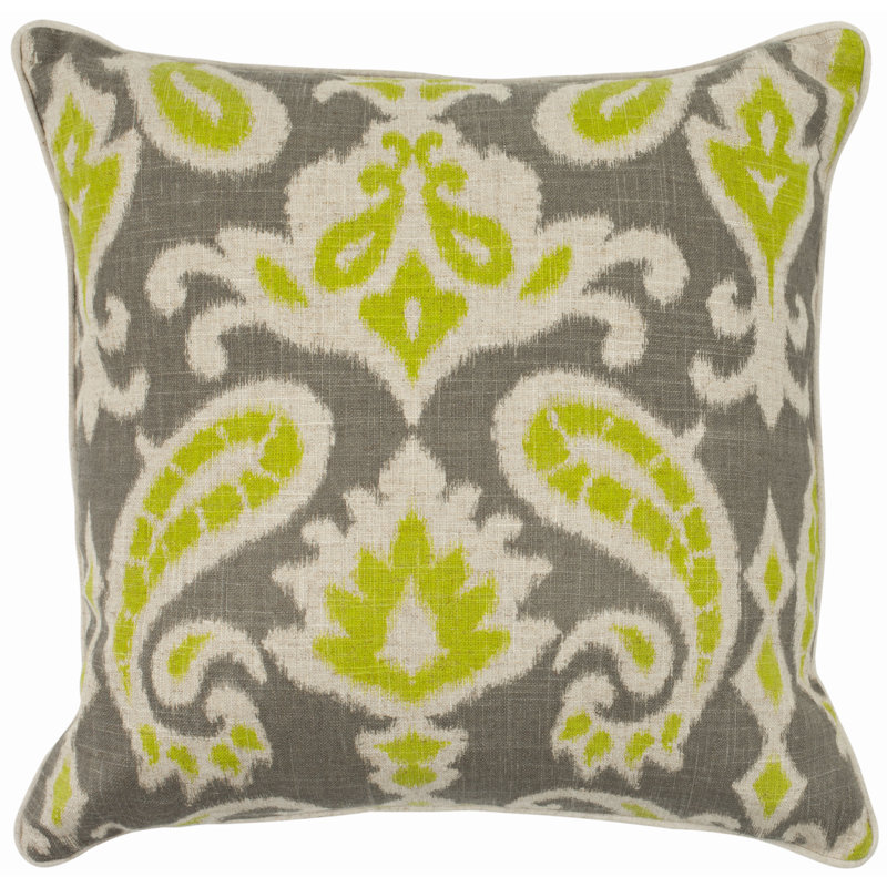 Brian Paisley Throw Pillow, 18" x 18", Lime