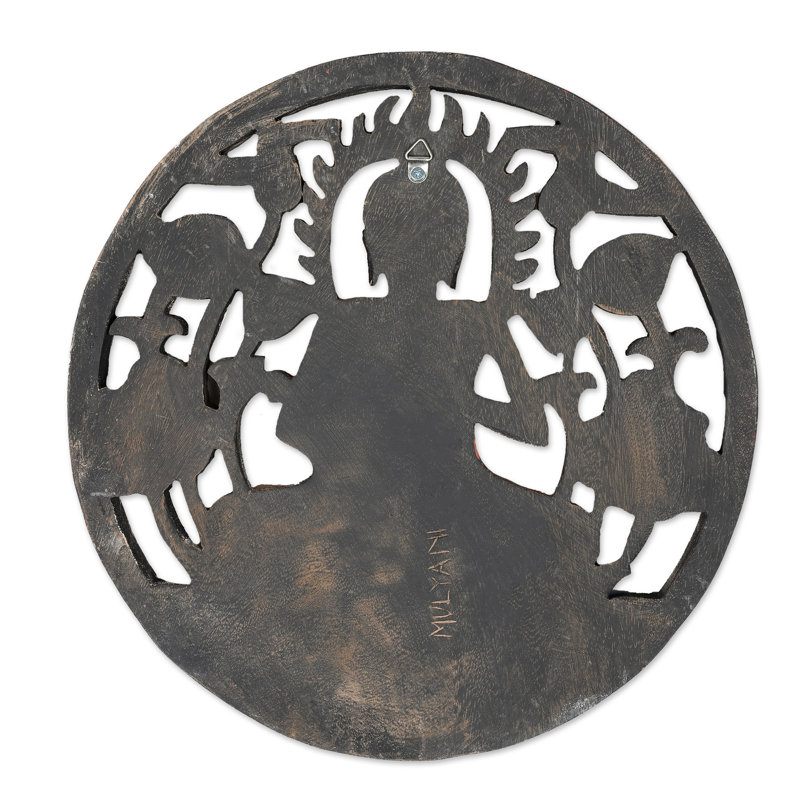 Novica Handmade Buddhas Paradise Wood Relief Panel
