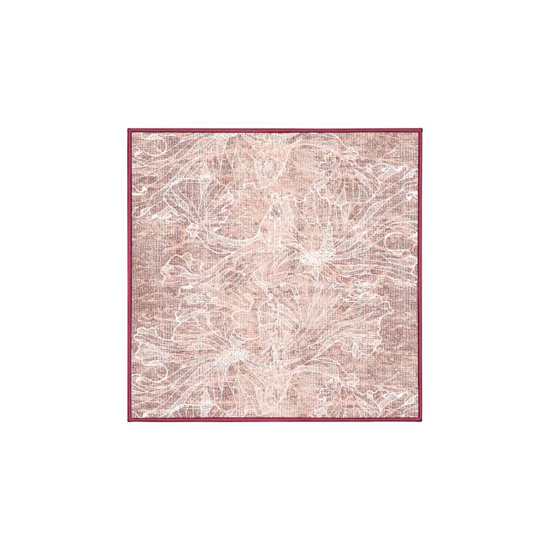 Sneza Hand Loomed Washable Floral Indoor Rug, Square 5'