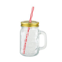 1 Ball Mason glass drinking quart 32 oz jar with sip lid and straw