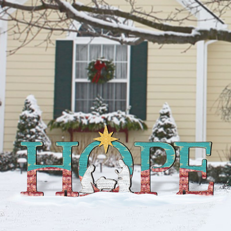 Hope Nativity Yard Lawn Art