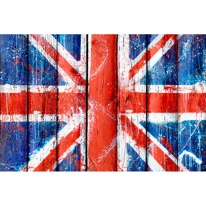 British Flag Graffiti - Wrapped Canvas Print, 30cm H x 46cm W x 3.8cm D