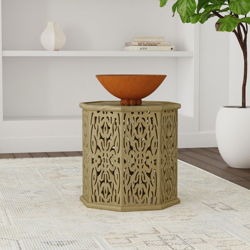 Table d'appoint en bois de manguier massif Louiese brun naturel