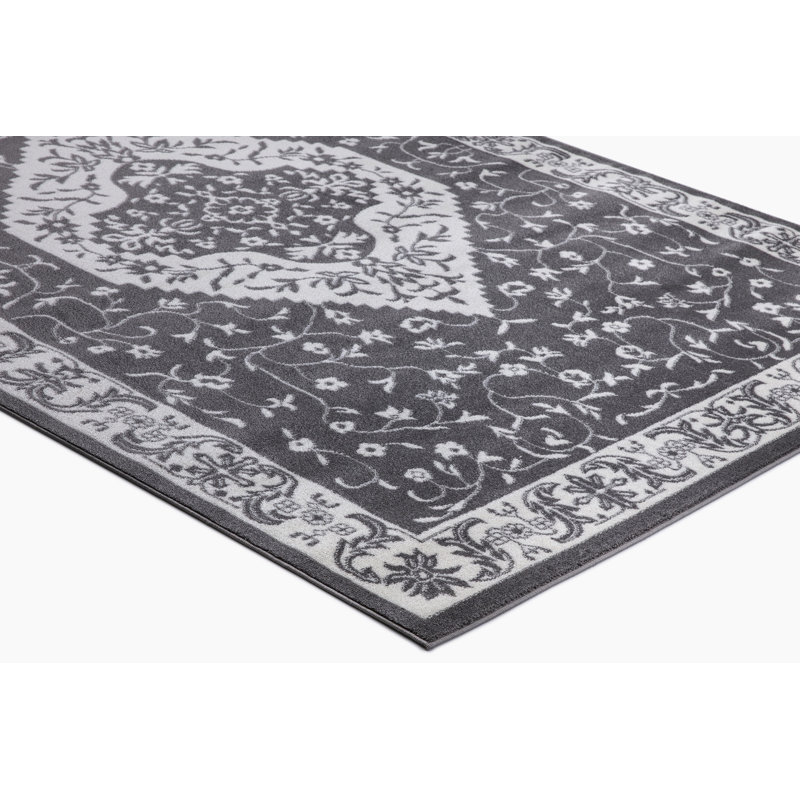 Singley gris perle marocain gris Heriz, Rectangle 5 pi 3 po x 7 pi 3 po