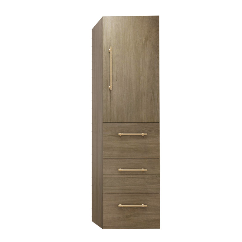 Eliza Bathroom Storage, White Oak/Gold