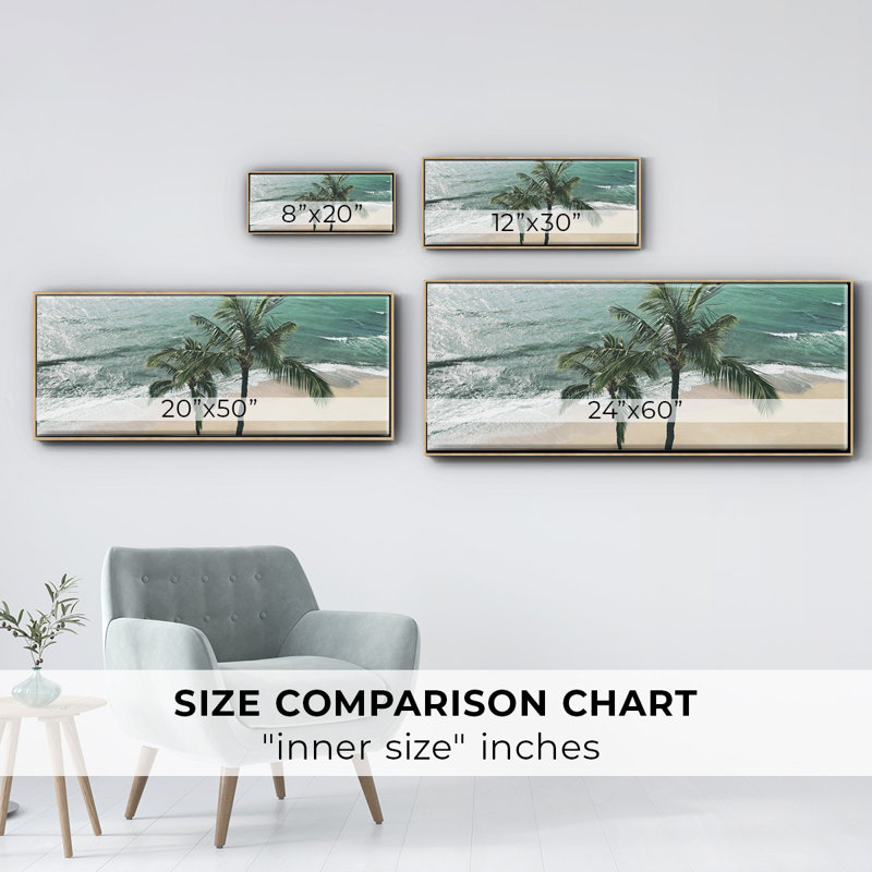 Maui Palm, impression sur toile encadrée, H 20 po x l 50 po x P 1,5 po, Naturel