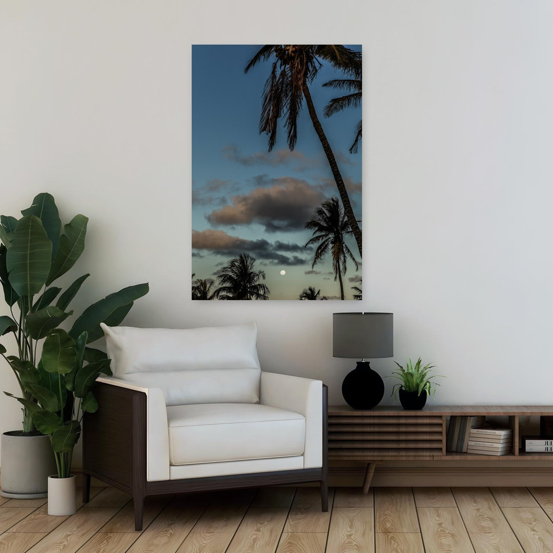 Contemporary Art Serene Tranquil Abstract Palm Tree Landscape Nature Art by Shot By Clint - Print