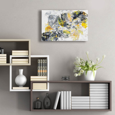  'Abstract Pouring S' by Jean Plout Acrylic Glass Wall Art, 24" x 16"