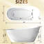 Baignoire autoportante de 59 pouces de couleur blanc brillant, trop-plein, idéale pour les baignoires escamotables modernes, conception