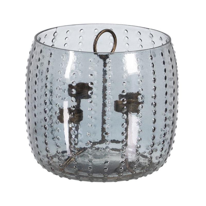 Glass Tabletop Tealight Holder, 20cm H x 23cm W x 23cm D