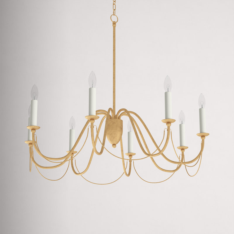 Corsham 8 - Light Dimmable Classic / Traditional Chandelier, Gold Leaf
