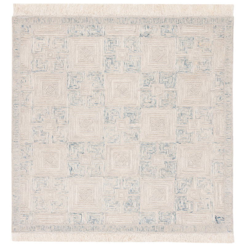 Tapis en laine tissé à la main Hillenbrand , Carré de 6 pi