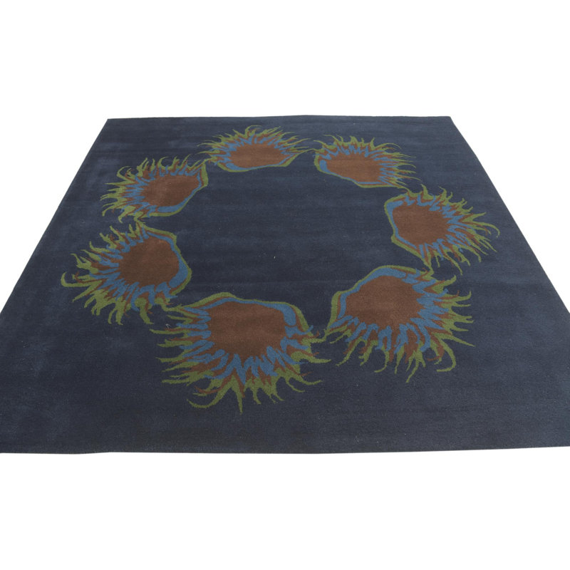 Tapis carré bleu marine Jaycee