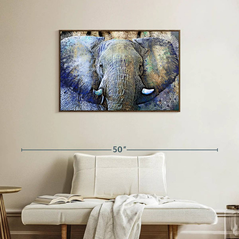 Elephant Tree, 37" X 25", Floating Frame Walnut