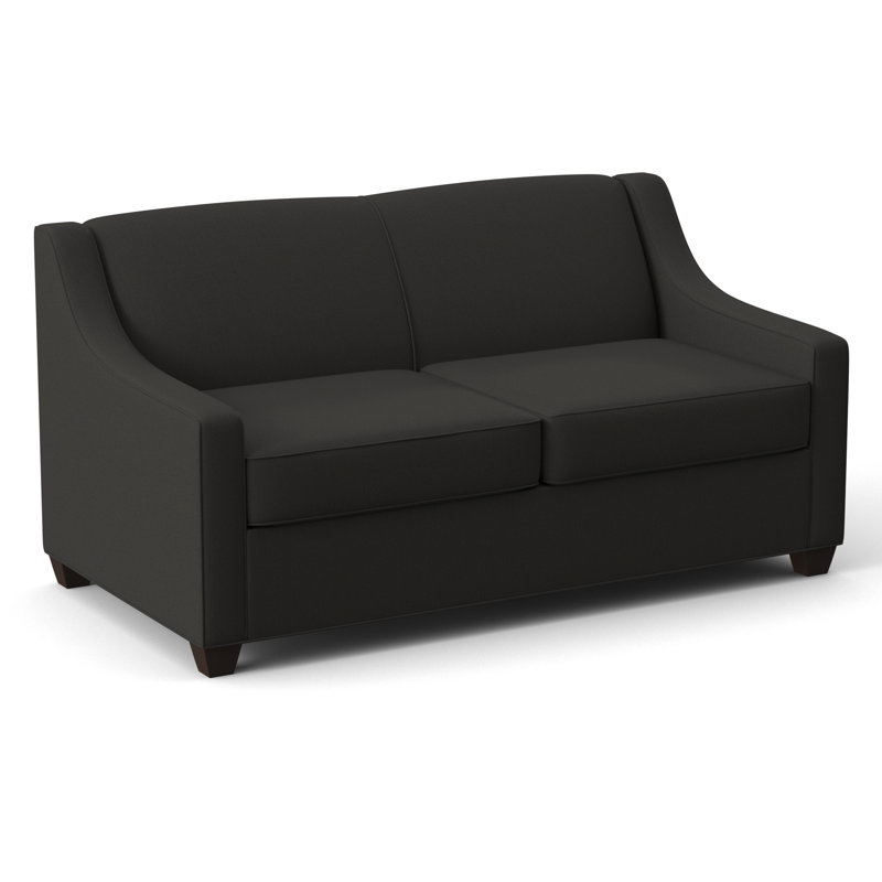 Phillips 68" Square Arm Loveseat with Reversible Cushions, Cafelle, Dorset Black