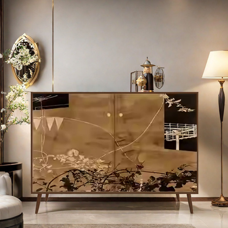 Entryway Accent Cabinet Double-Door Sideboard, Walnut