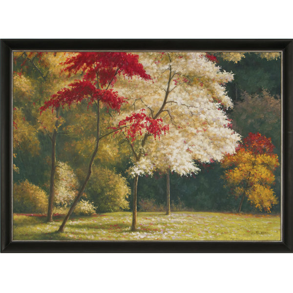 «Laced Leaves» par A.Benton - peinture encadrée