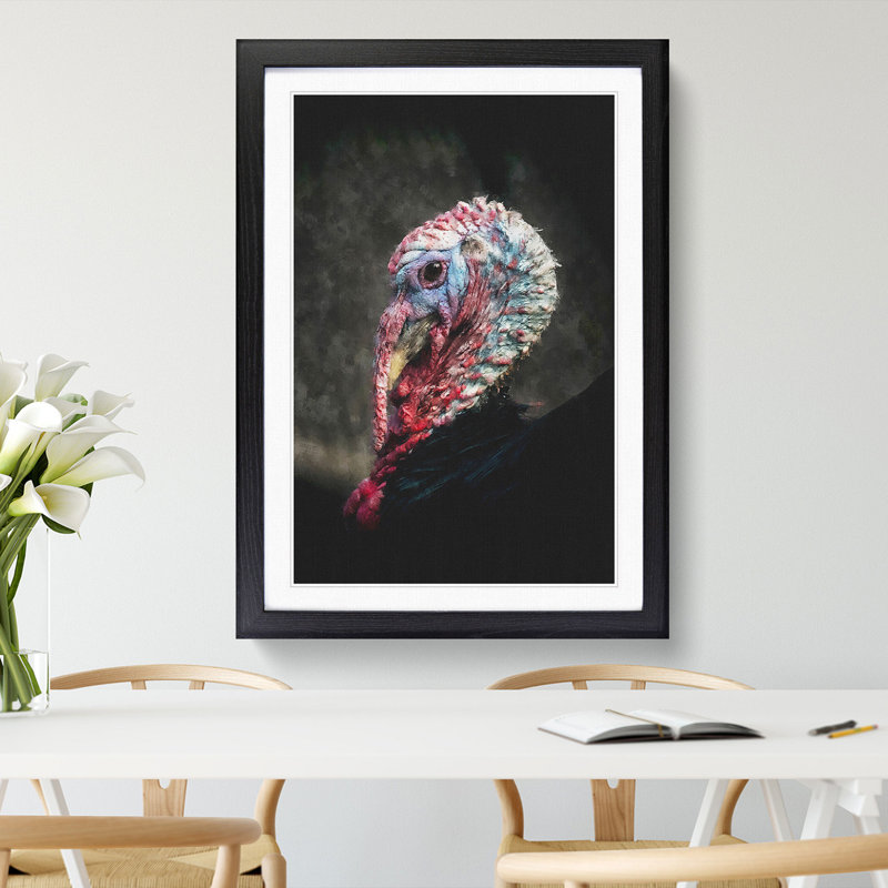 Turkey Bird - Picture Frame Graphic Art, Black, 48cm H x 36cm W x 2cm D