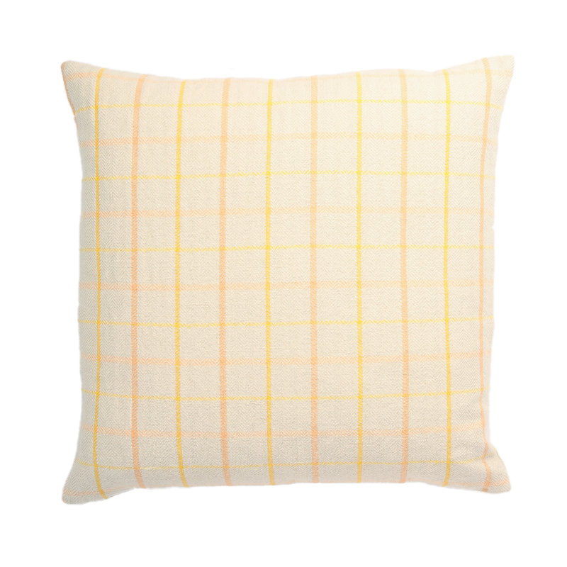Housse de coussin London Plaid, Orange, Plumes