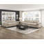 Causeuse de style moderne avec tissu moelleux en chenille taupe et tissu d'ameublement contemporain-659903446