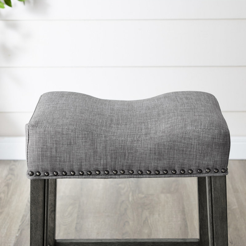 Ensemble de 2 tabourets de comptoir Coco, Gris / tissu