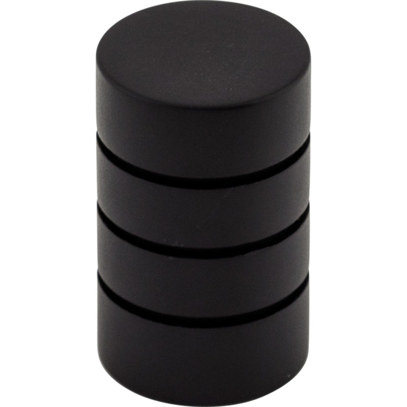 Stacked 1" Diameter Round Knob, Black, 5/8" Knob Diameter