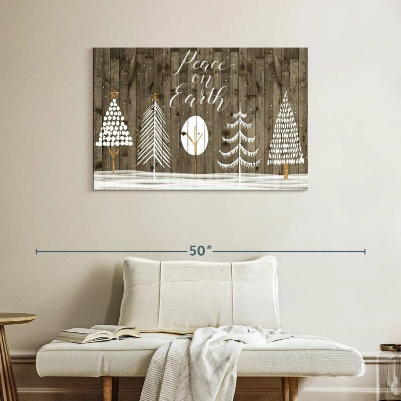 Lelend Wooded White Christmas Collection A, H 26 po x l 39 po