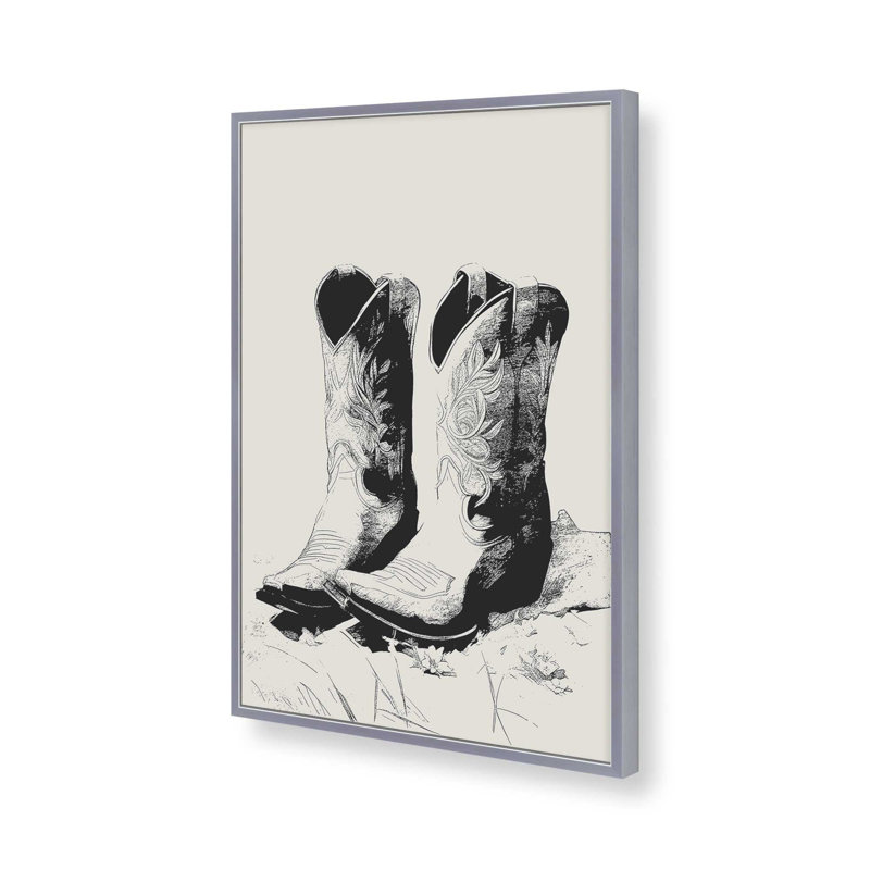 Western Noir Print, Polished Chrome, 37.25" H x 25.25" W
