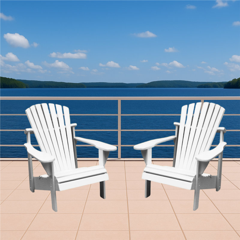 Weathercraft Classic Solid Wood Adirondack Chair – 14 Sherwin-Williams Finish Options, Outdoor Patio Seating, 501 White