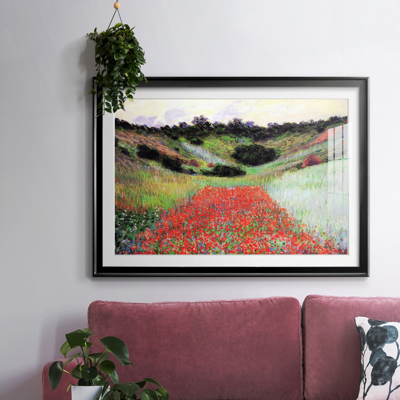 Monet, impression encadrée sur papier par Claude Monet, Noir, H 15 po x l 21 po x P 1,5 po