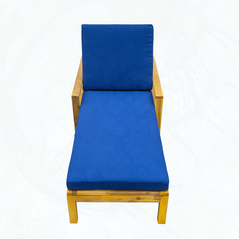 Chaise longue d'extérieur à dossier réglable en bois d'acacia