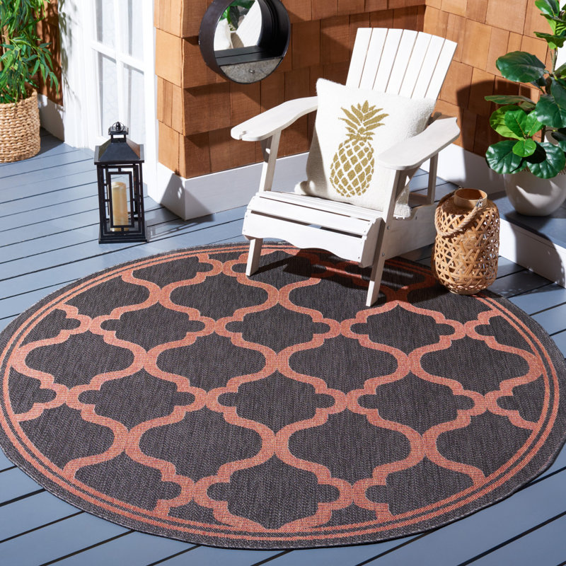 Bermuda Performance Machine Washable Geometric Indoor/Outdoor Area Rug, Square 6'6"