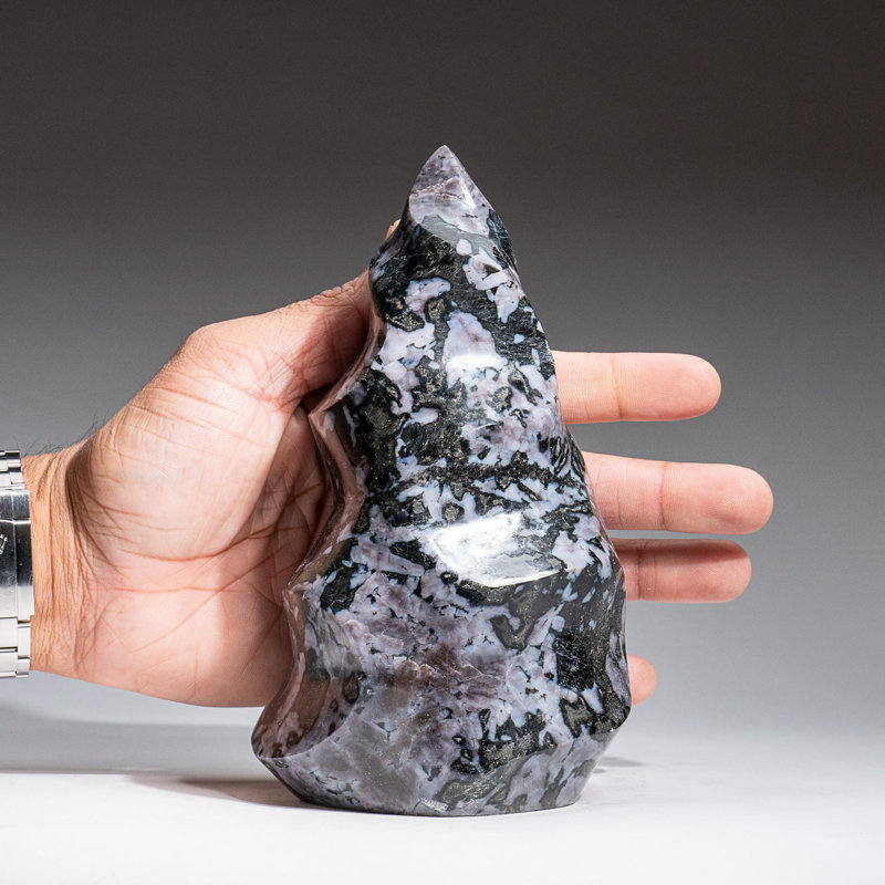 Genuine Polished Indigo Gabbro Flame Freeform (3.3 Lbs), 7" H x3.5" W x 4" D