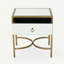 Table d'appoint moderne à 1 tiroir, blanc et or
