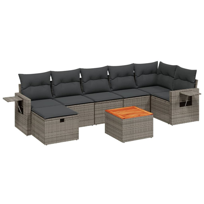 Vidaxl Garden Sofa Set Grey, Dark Grey
