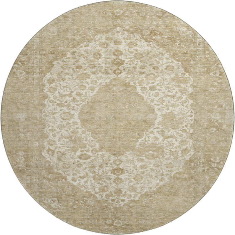 Premium Machine Washable Honig AMF1657 Global Rug, Round 8'