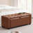 43" Faux Leather Upholstered Storage Bench, Tufted Ottoman Bench For Living Room, Bedroom, Entryway, Brown-1152133821