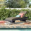 Chaise longue d'extérieur en rotin Convene