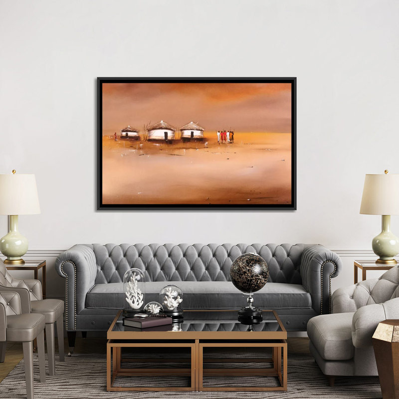 « on the waterfront iv », impression sur toile, H 18 po x l 26 po x P 1,5 po, Toile avec cadre noir, Pas de tapis