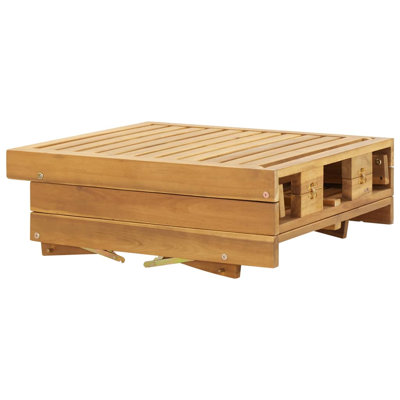 Patio Lounge Chair with Cushion Outdoor Sunlounger Solid Acacia Wood