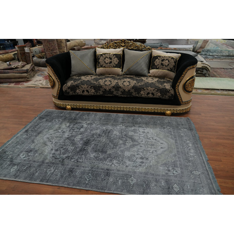 Tapis géométrique transitionnel Oushak 5 x 8