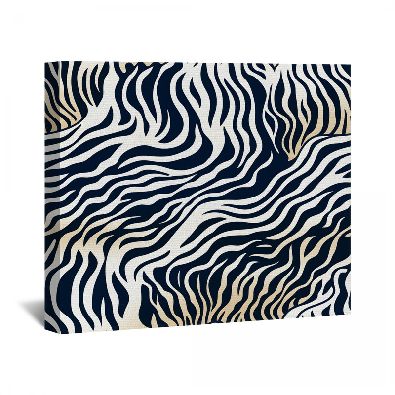 Zèbre sur toile tendue - Décoration murale animal, H 20 po x l 24 po